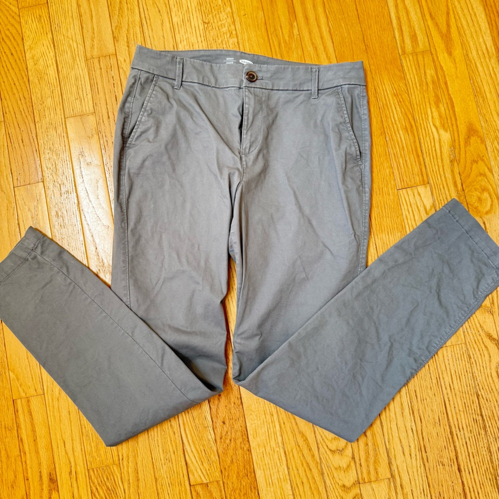 Old Navy Pants Skinny Mid Rise Gray Front Pockets Size 10 Tall